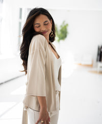 Kimono Wrap Cardigan LA TOKYO Sand