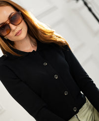 Strickjacke mit Polokragen LES TREIZE Schwarz