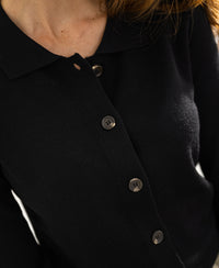 Strickjacke mit Polokragen LES TREIZE Schwarz