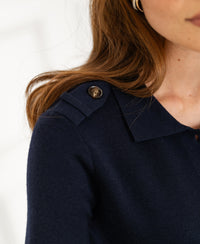 Vest polokraag LES TREIZE Donkerblauw