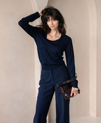 Merinopullover LE TRENTE Dunkelblau