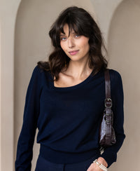 Merinopullover LE TRENTE Dunkelblau