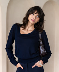 Merinopullover LE TRENTE Dunkelblau