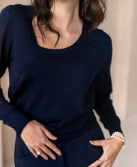 Merinopullover LE TRENTE Dunkelblau