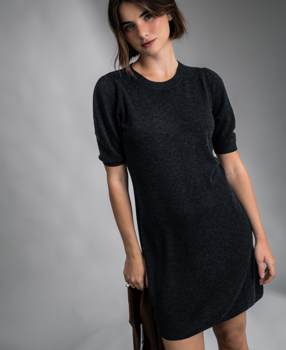 Merino wool dress LA TWIGGY Anthracite
