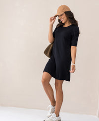 Merinowollen jurk LA TWIGGY Donkerblauw