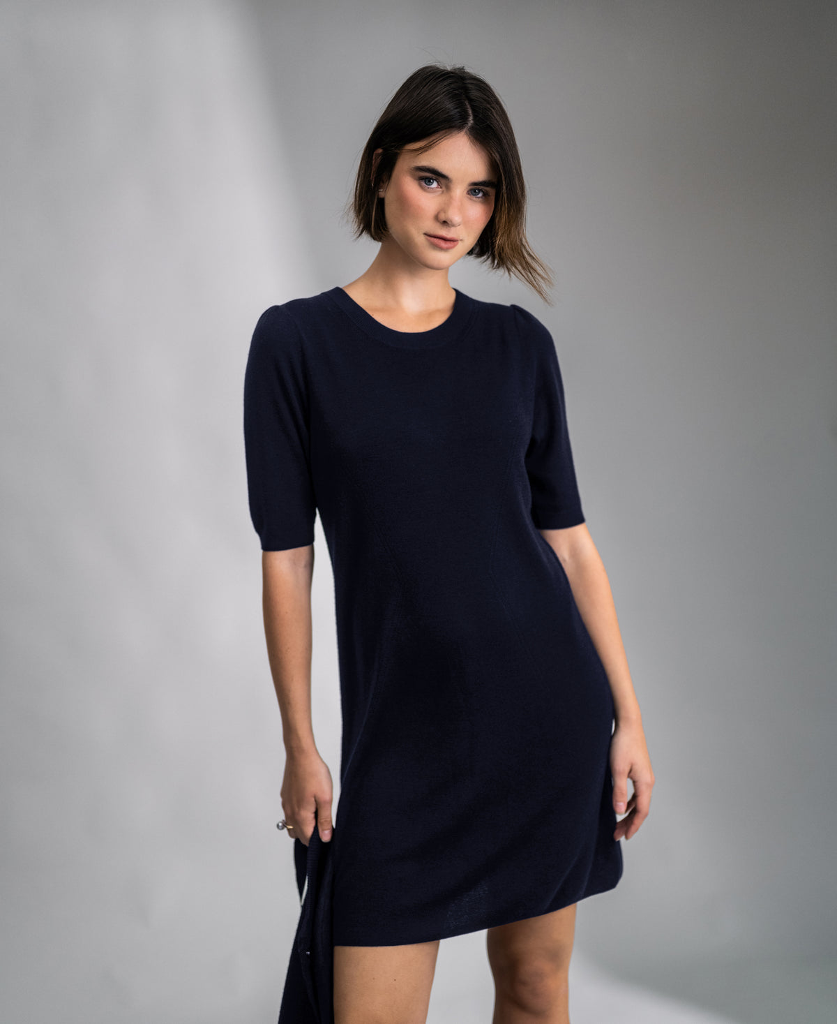 Merino wool dress LA TWIGGY Dark blue