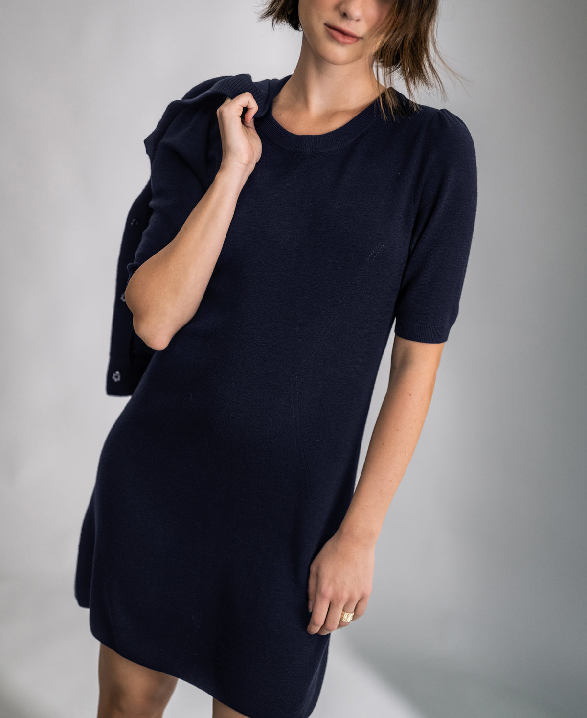 Merino wool dress LA TWIGGY Dark blue