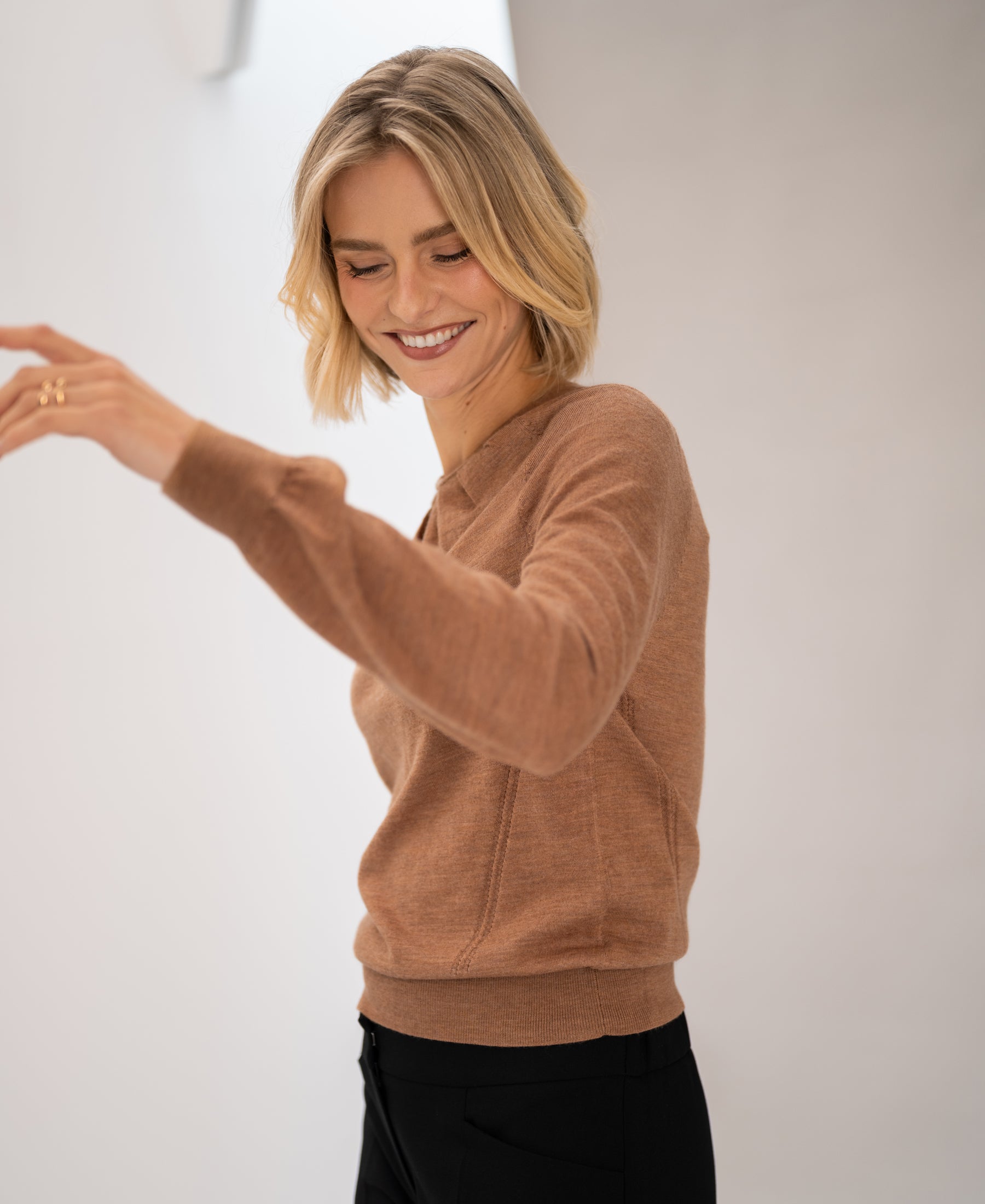 Pullover aus Merinowolle LA TWIST Chai Tea