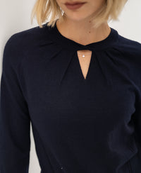 Merinowollen trui LA TWIST Donkerblauw