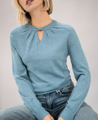 Pullover aus Merinowolle LA TWIST Grau-blau