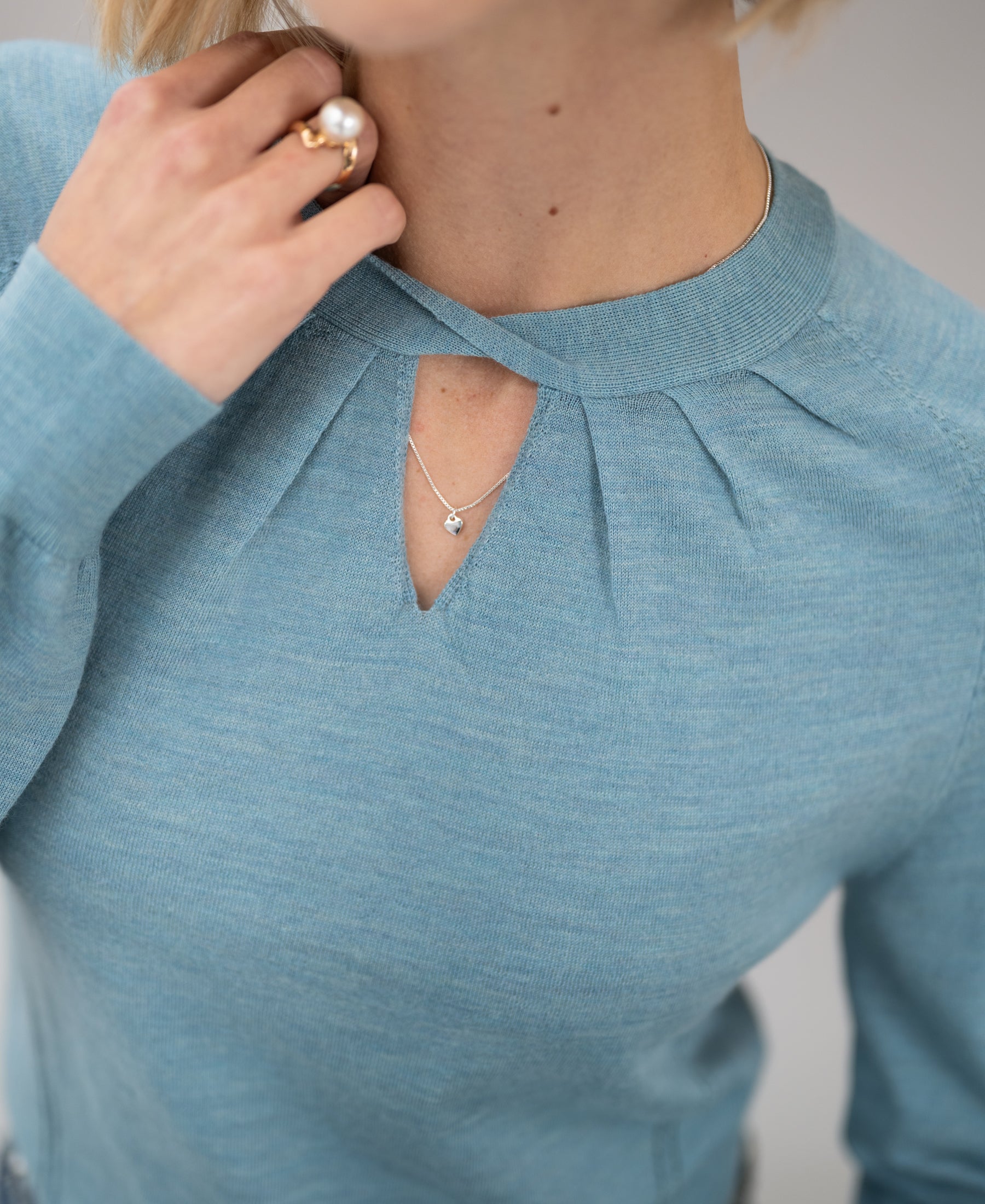 Pullover aus Merinowolle LA TWIST Grau-blau