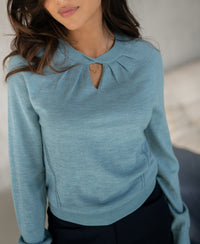 Pullover aus Merinowolle LA TWIST Nebelblau