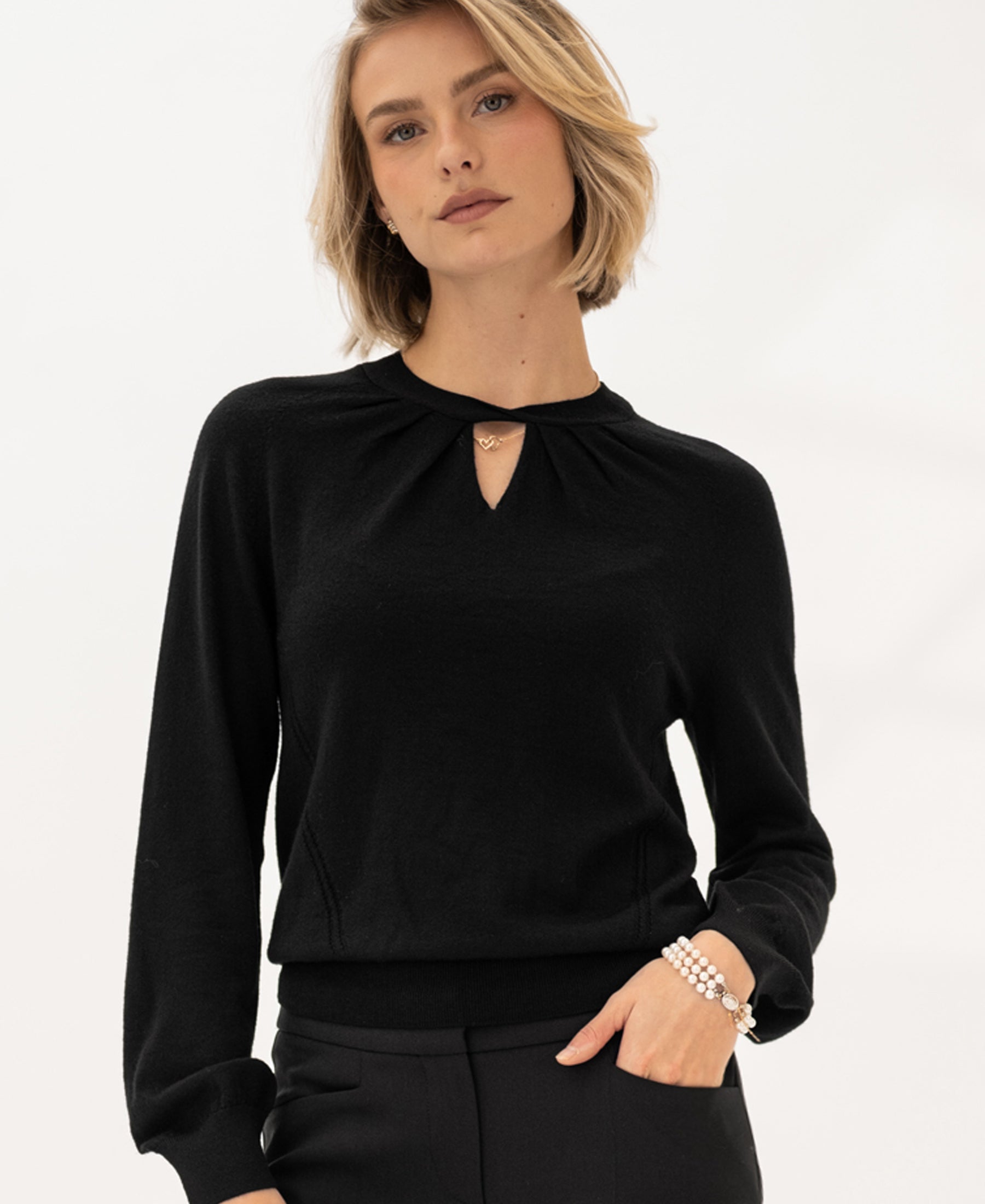 Pullover aus Merinowolle LA TWIST Schwarz