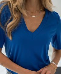 V-hals T-shirt LA VERONIQUE Blauw