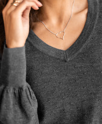 V-neck merino sweater LA VICTORIA Anthracite