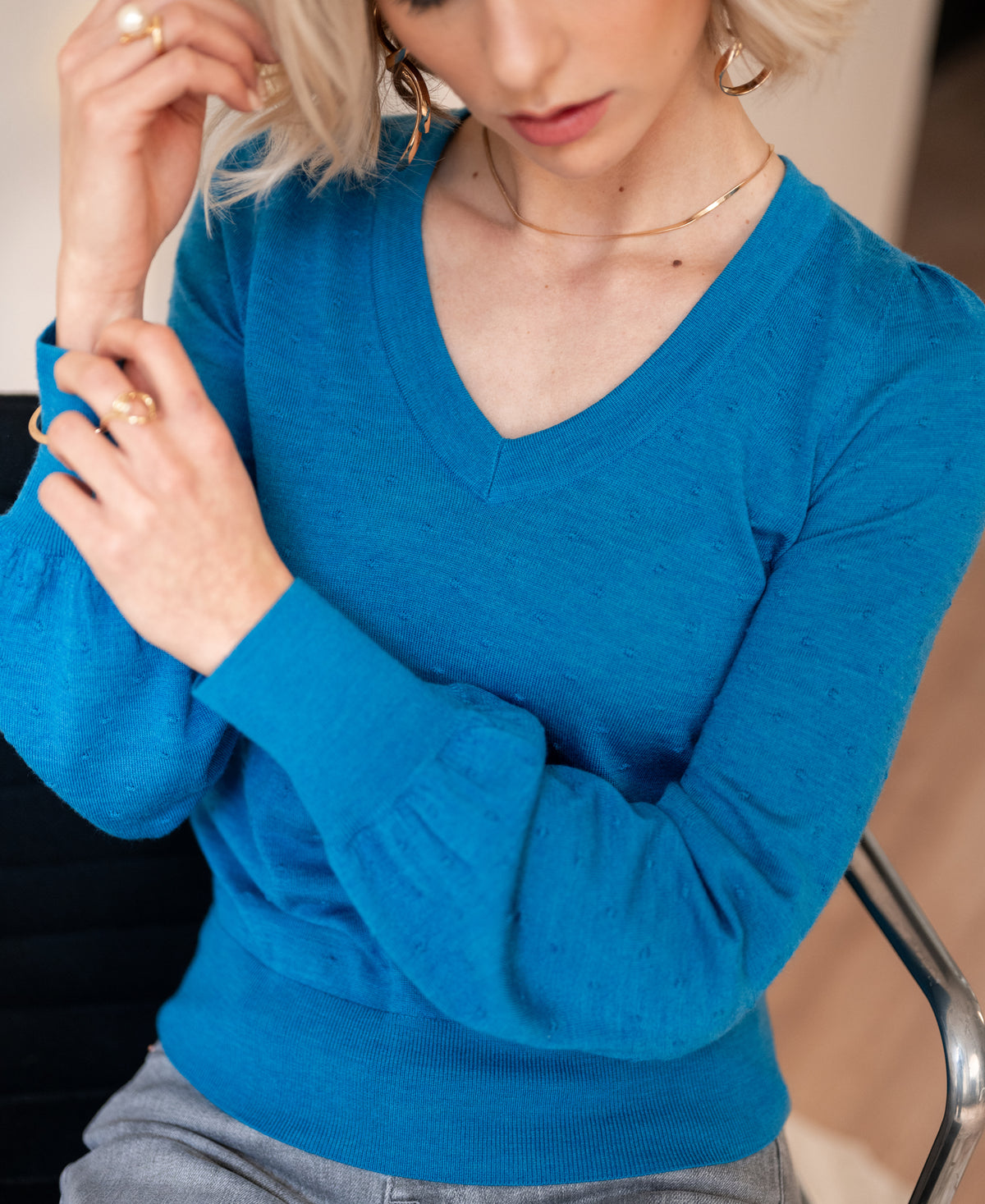 Ailaile Truien van 100% merinowol voor dames, V-hals, lange mouwen, gebreide lange trui, herfst, winter, dikke tops, DARK GRIJS, M Ailaile Truien van 100% merinowol voor dames, V-hals, lange mouwen, gebreide lange trui, herfst, winter, dikke tops, DARK GRIJS, M