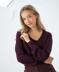 Merino V-hals trui LA VILLE Bordeaux