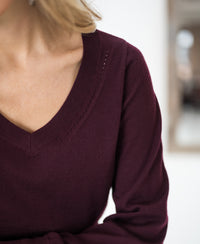 Merino V-hals trui LA VILLE Bordeaux