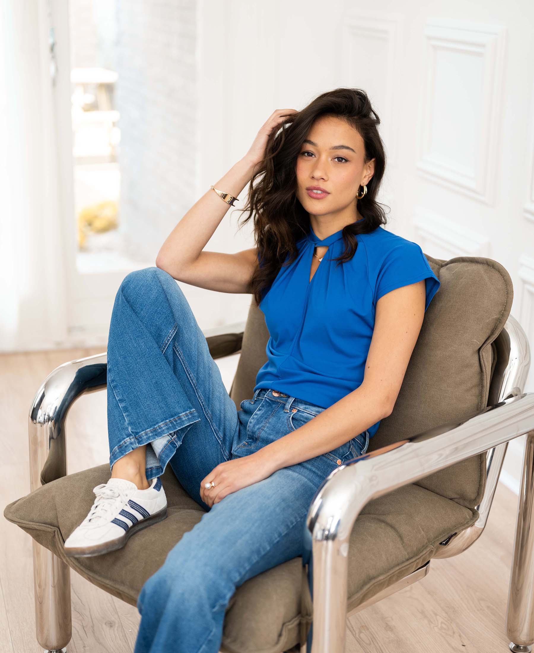 Blousetop LA VILOU Blauw