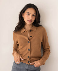 Polo collar cardigan LES VINGT Chai tea