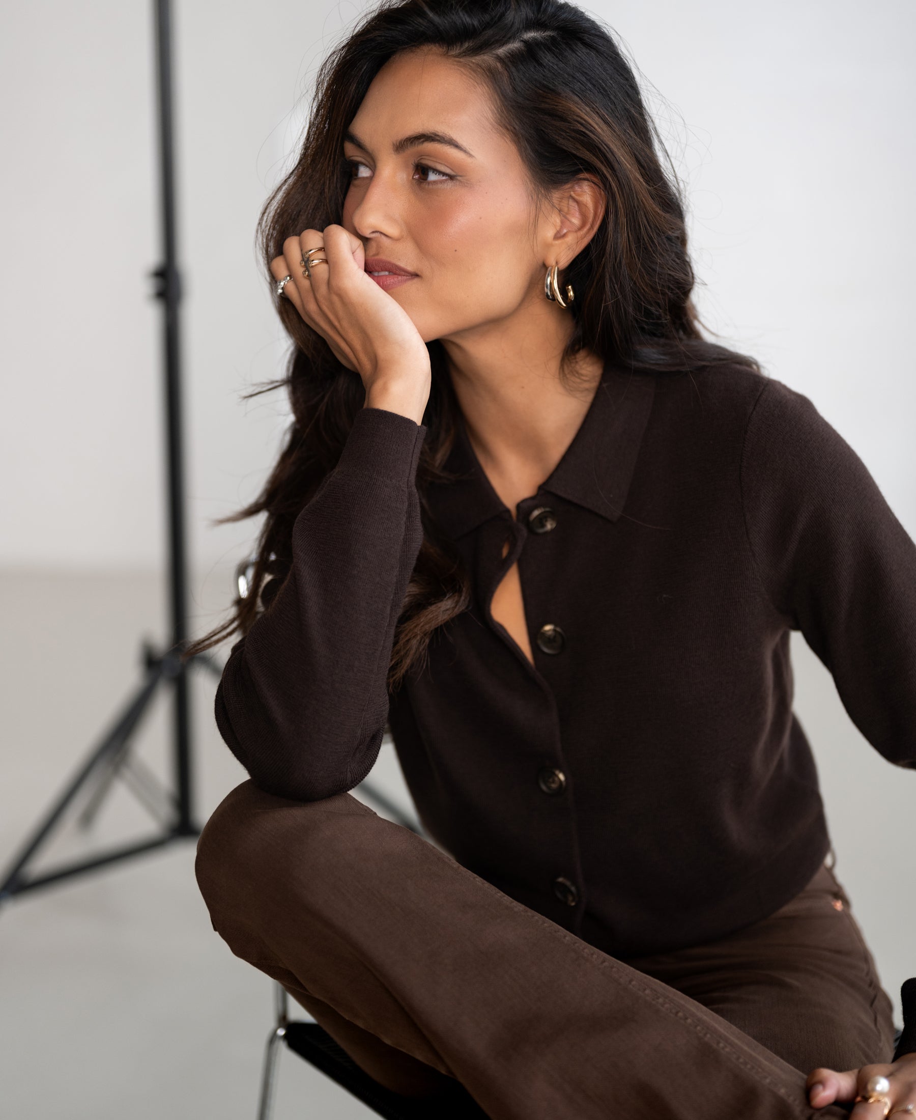 Vest polokraag LES VINGT Pure choco