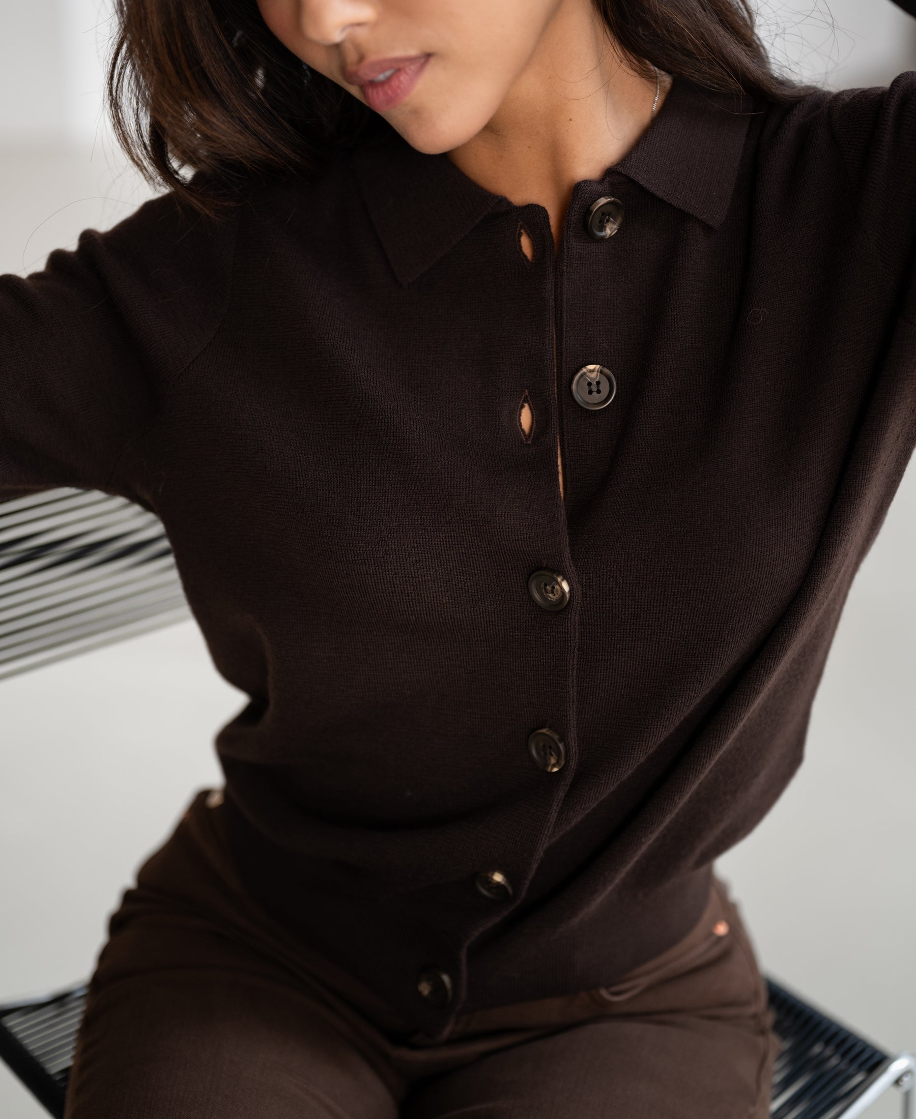 Vest polokraag LES VINGT Pure choco