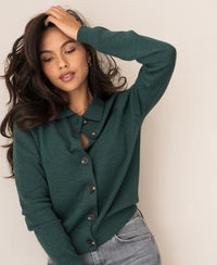 Cardigan polo collar LES VINGT Greenish