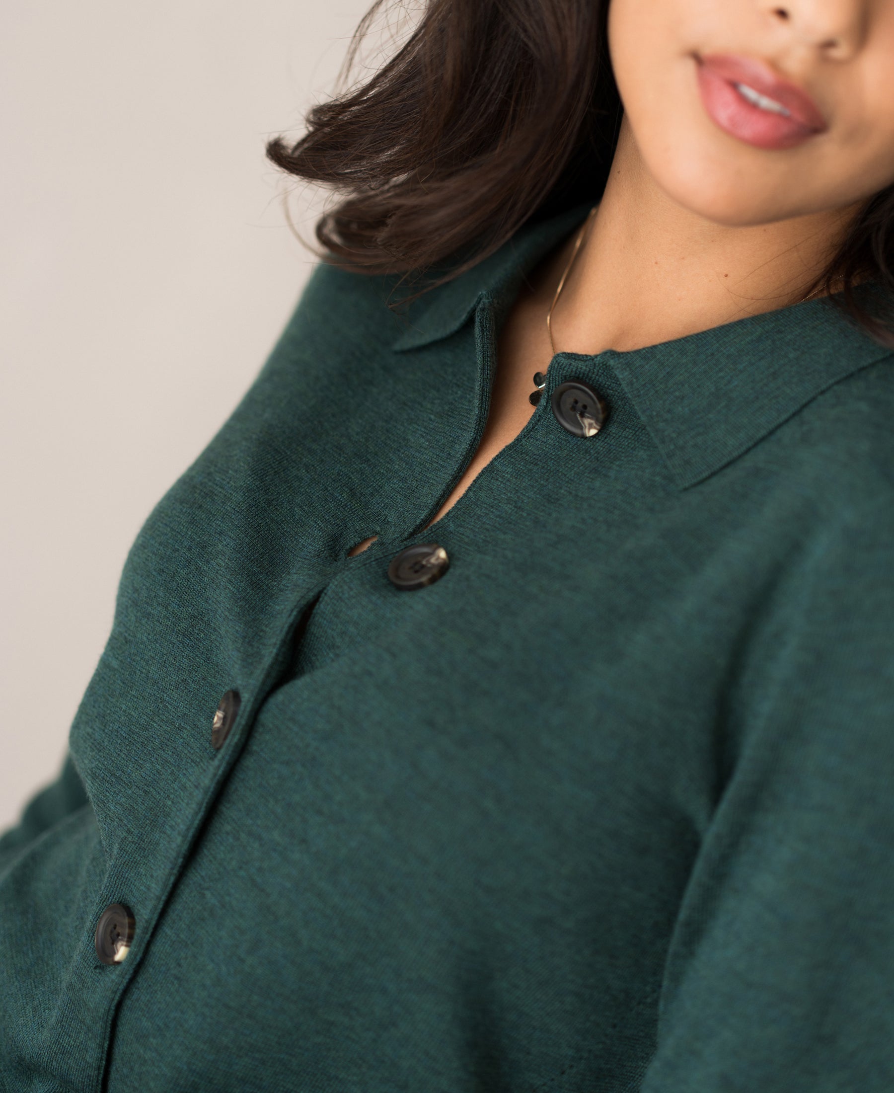 Cardigan polo collar LES VINGT Greenish