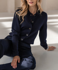 Strickjacke mit Polokragen LES VINGT Dunkelblau