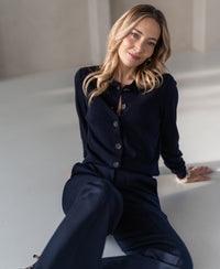 Strickjacke mit Polokragen LES VINGT Dunkelblau