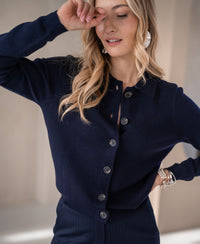 Strickjacke mit Polokragen LES VINGT Dunkelblau