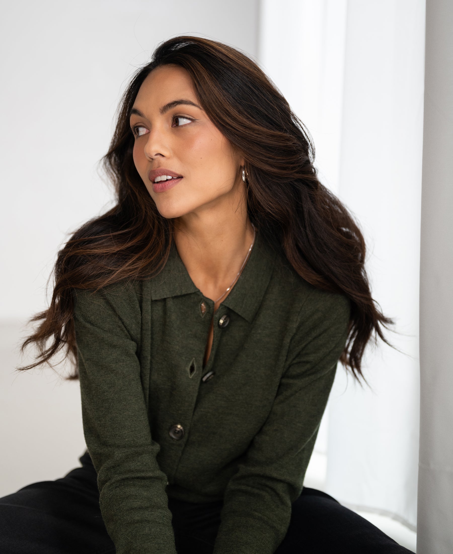 Vest polokraag LES VINGT Bottlegreen