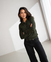 Strickjacke mit Polokragen LES VINGT Bottlegreen