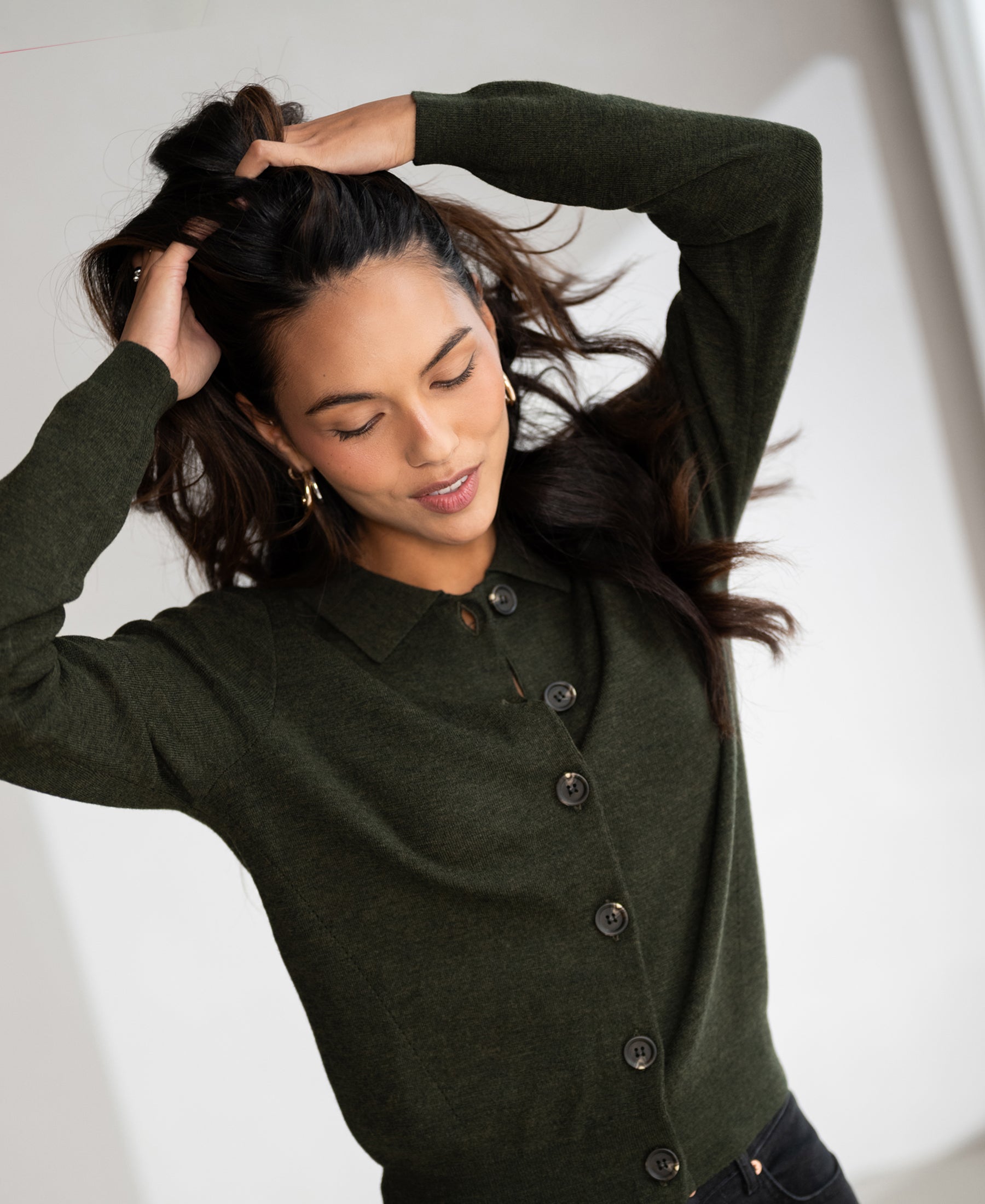 Vest polokraag LES VINGT Bottlegreen