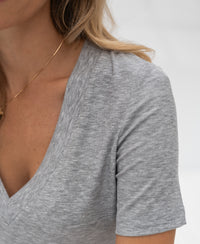 Lyocell-T-Shirt LA VIRA Grau meliert