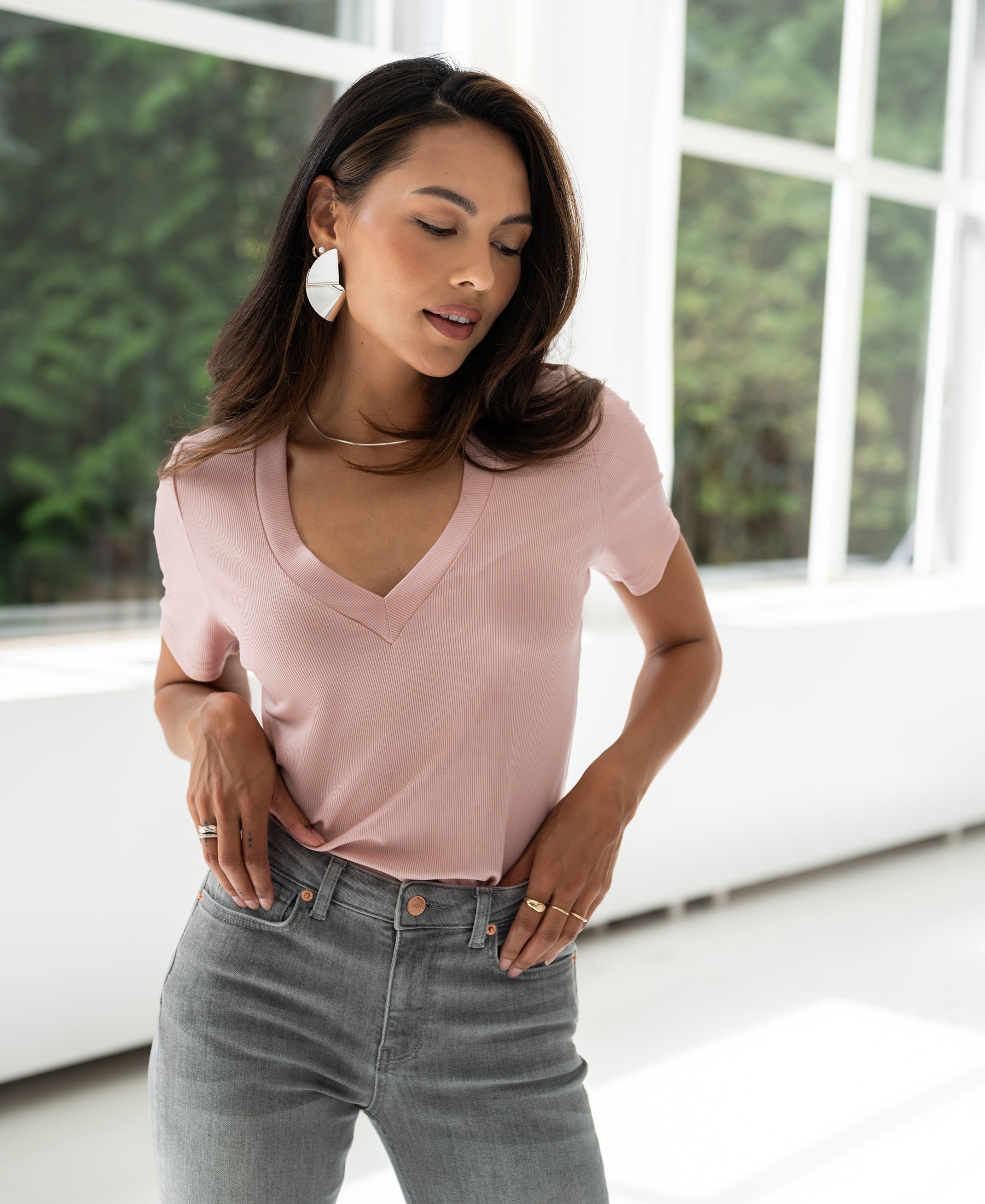 Lycocell T-shirt LA VIRA Dusty pink