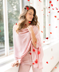 Merino omslagdoek LA BELLA Roze