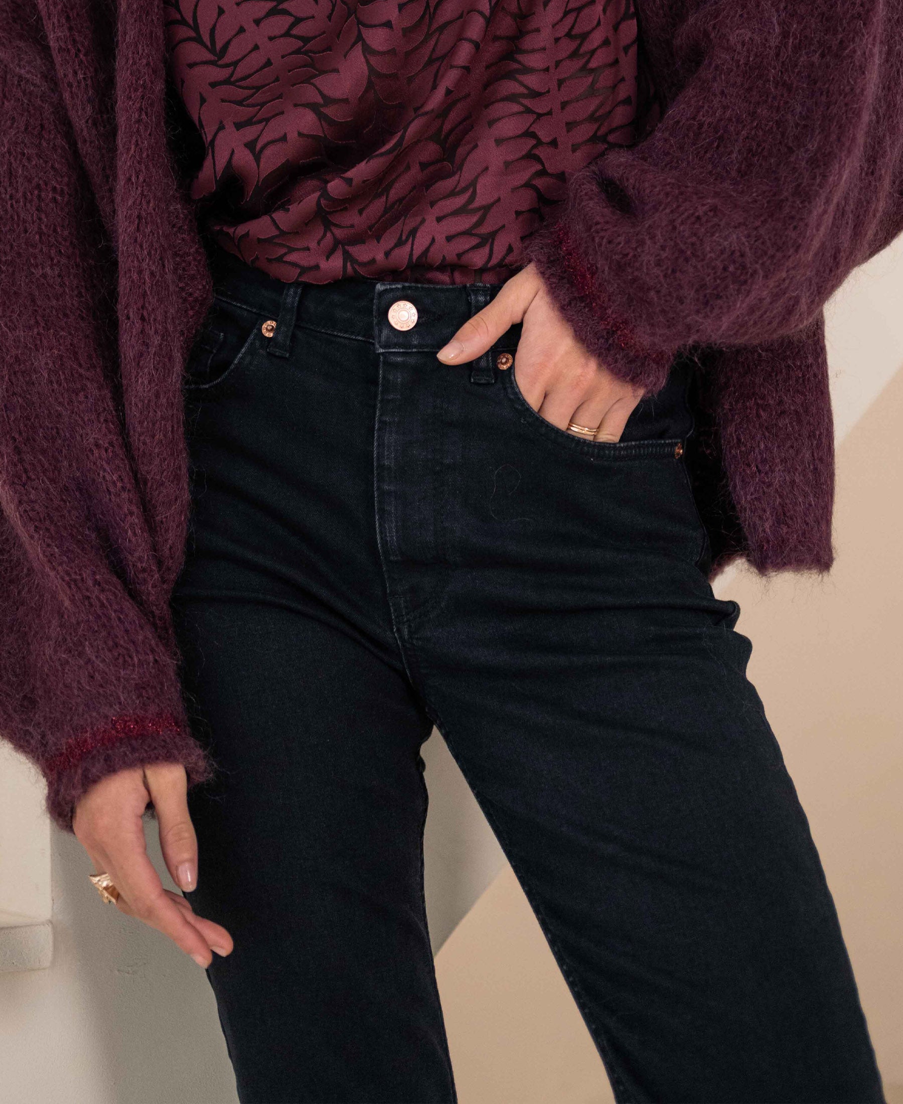 Jeans LES FLARES Schwarz Denim