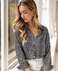 Blouse LA SEZANNE Panther print Silver