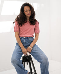 Rippen-T-Shirt LA PHILA Rose