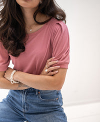Rippen-T-Shirt LA PHILA Rose