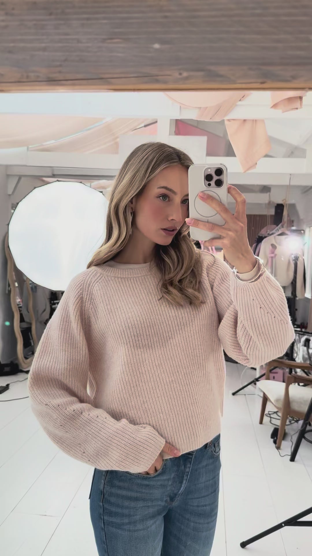 Merinowollen trui LE DIJON Blush