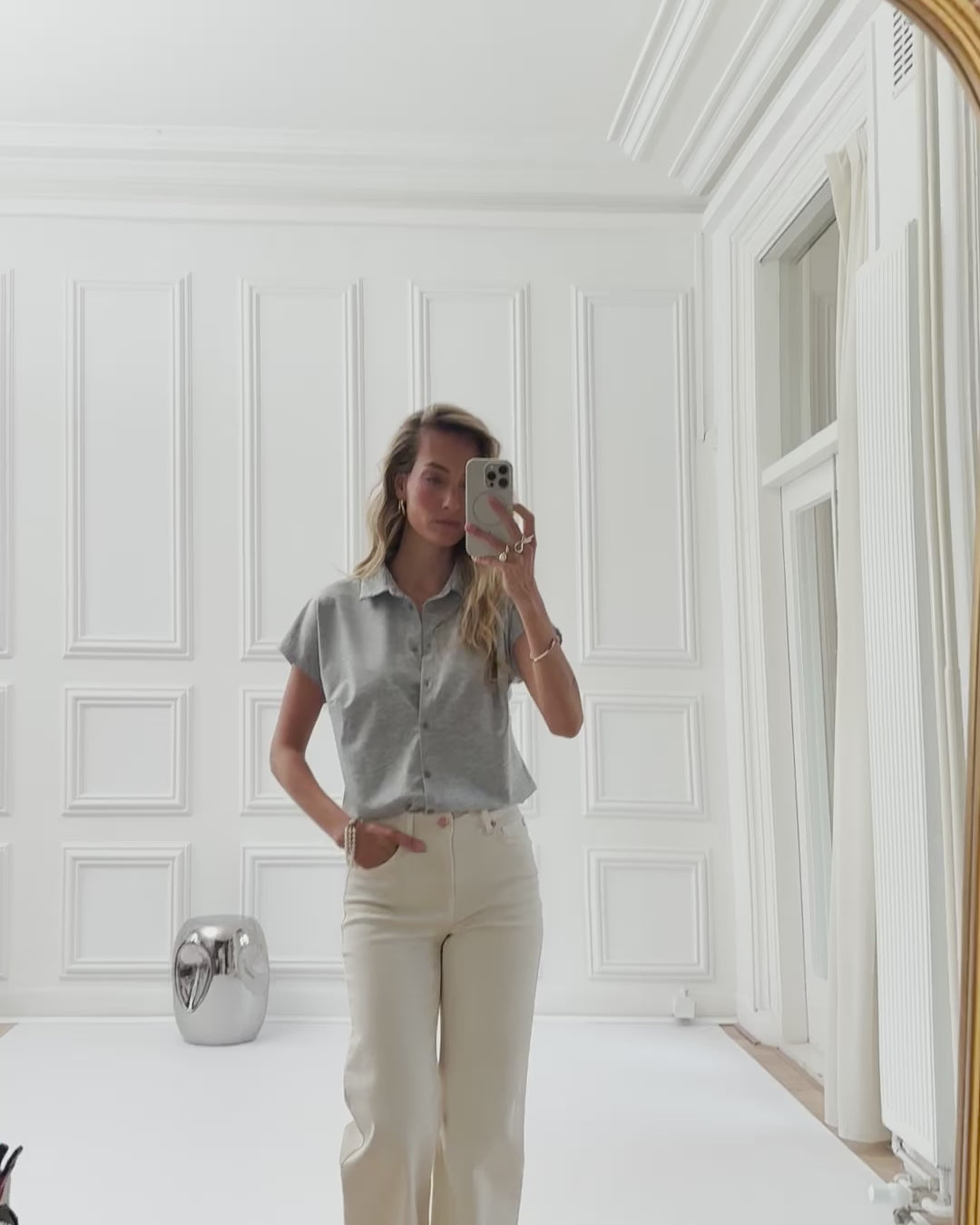 Travelblouse LA DELON Grijs Gemêleerd