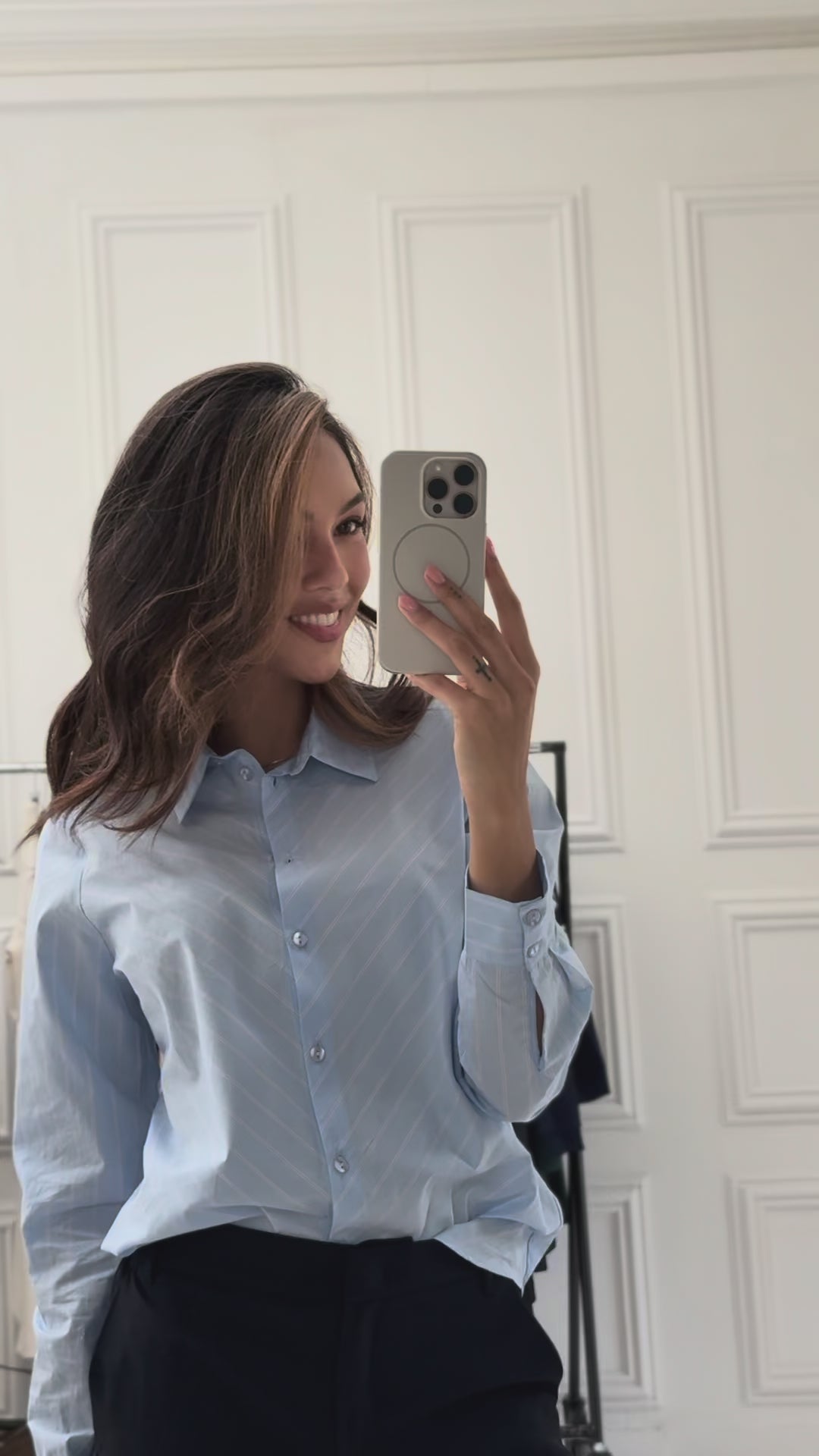 Gestreepte Blouse LA LOIRE Lichtblauw/Wit/Navy