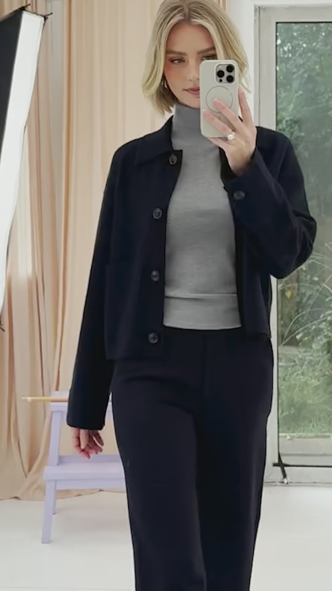 Merino wool turtleneck LA FORTE Feather grey