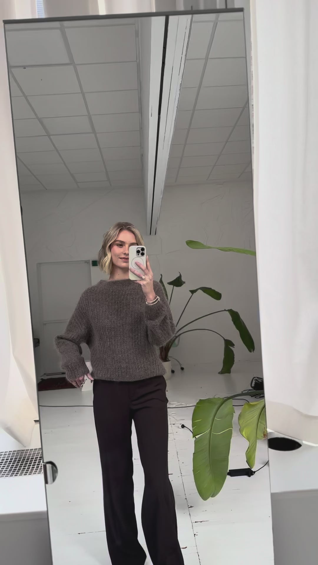 Mohair trui LA DOUCE Lichtbruin