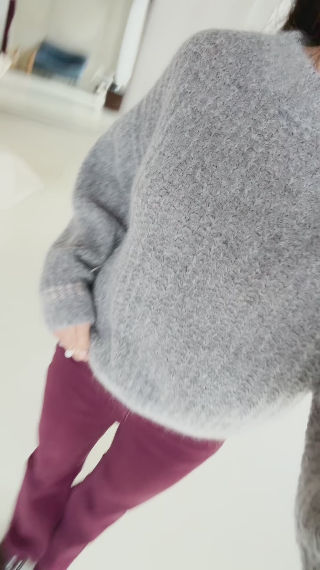 Mohair trui LA DOUCE Grijs melange