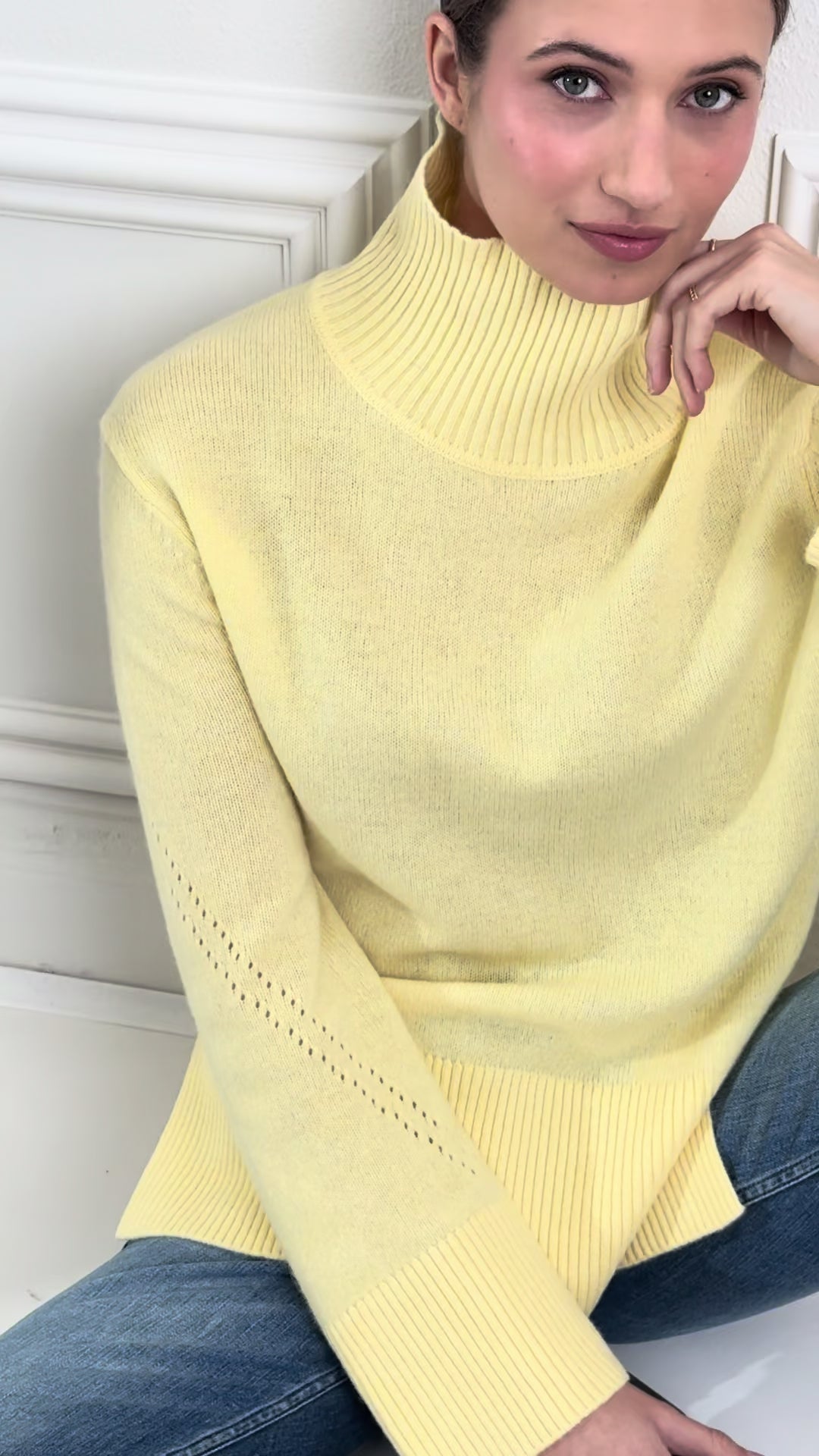 Rollkragenpullover LA COZY Citron pressé