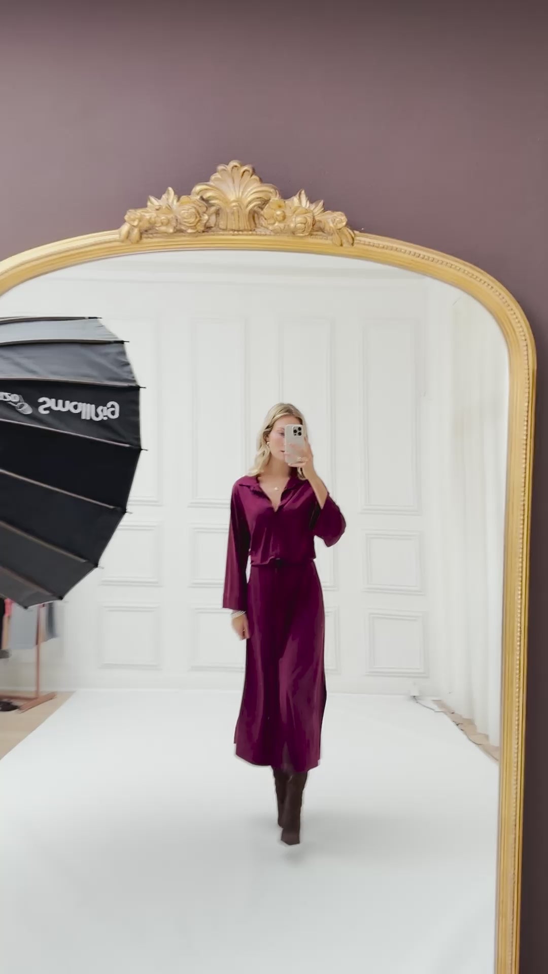 Doorknoop jurk LE RAPHAEL Bordeaux
